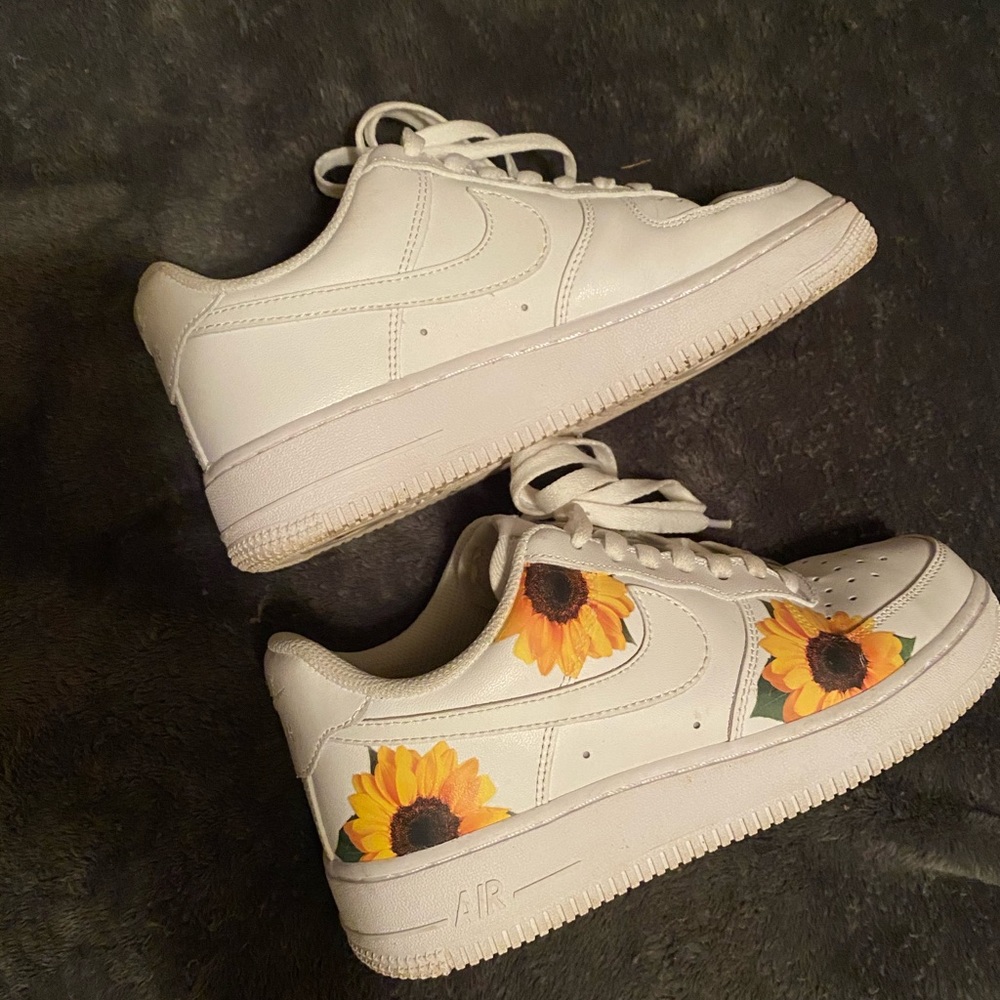 Custom Sunflower Nike Air Force 1s